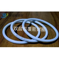 北京PTFE雙層四氟包覆圈PTFE矩形包覆圈PFA/FEP包覆圈